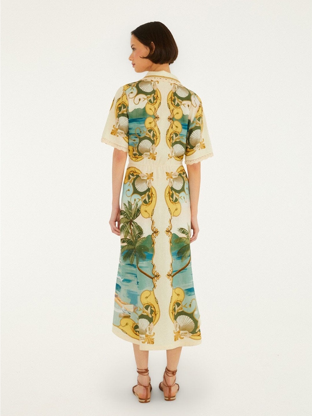 Farm Rio: Off-White Royal Sea Collared Midi
Dress - Picture 11 of 13
